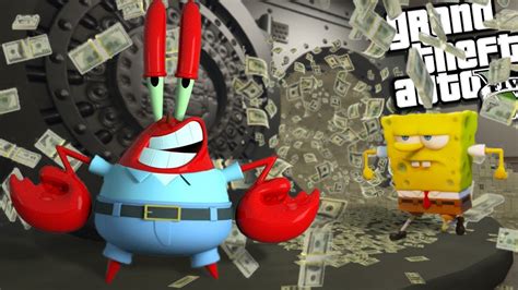 Spongebobs Mr Krabs Robs A Bank Gta 5 Mods Youtube