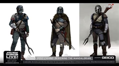 Concept Art For The Mandalorian Showing The Evolution Of Din Djarins