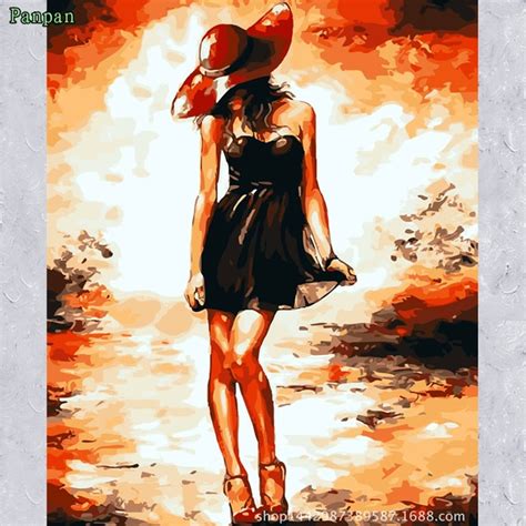Wholesale Abstract Drawing Acrylic Painting By Numbers Sexy Woman