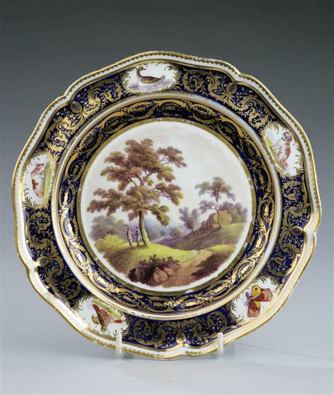 Antique Derby Porcelain Painted Plate Painted Landscape