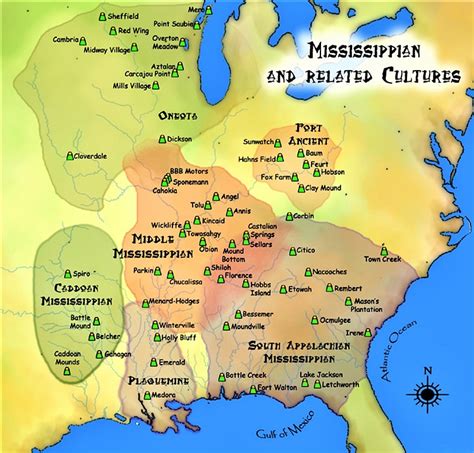 Map Of Mississippian Cultures Illustration World History Encyclopedia
