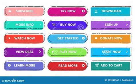 Call To Action Button Read More Subscribe And Buy Now Web Buttons