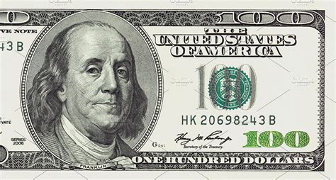 One Hundred Dollars Bill Detailed High Quality Stock