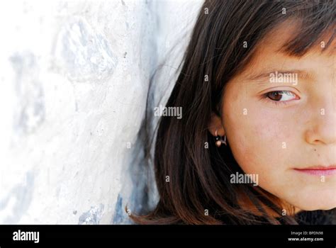 Azerbaijan Xinaliq Close Up Portrait Of Azeri Girl Stock Photo Alamy