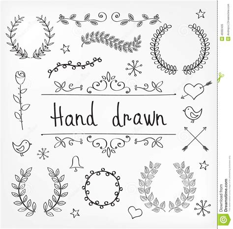 Download Hand Drawn Wreaths stock vector. Image of drawing ...