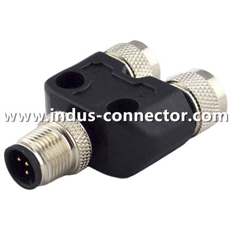 M12 Y Splitter Male Female 5 Pin A Code M12 T Connector For Canbus