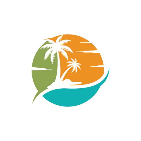 Palm Beach Logo Icon Design Template Vector 7636387 Vector Art At Vecteezy