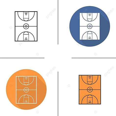 Basketball Court Icon Scheme Mono Line Vector Scheme Mono Line Png