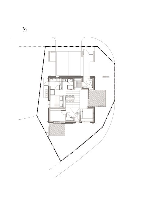Floor plans left courtyard entry plan. Gallery of Butterfly Roof House / thescape - 20