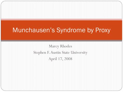 munchausen s syndrome by proxy stephen f austin state university