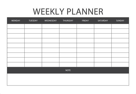 Clear And Simple Printable Weekly Planner Minimalist Weekly Schedule