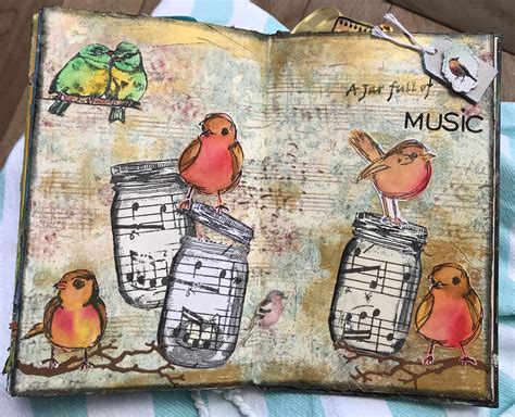 A Jar Full Of Music Travel Art Journal Mixed Media Art Journaling