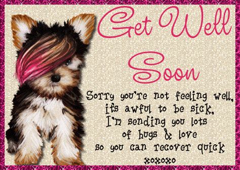 Hope you're feeling better sending warm thoughts and sunshine your way with hope that they bring some cheer to your day. Cute Puppy Get Well Card. Free Get Well Soon eCards ...