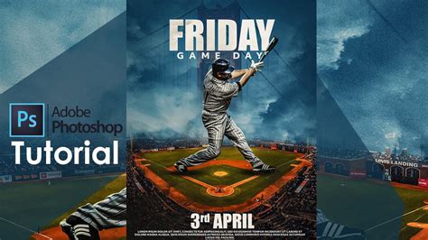 Adobe Photoshop Tutorial L Baseball Poster L Design Youtube