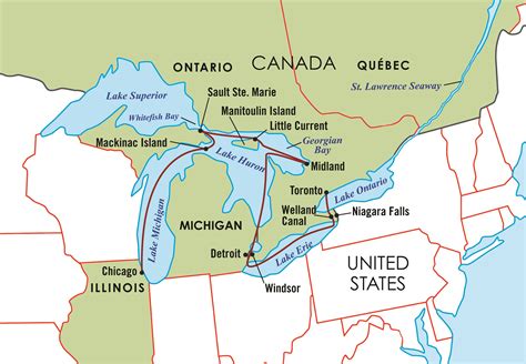 Printable Great Lakes Map