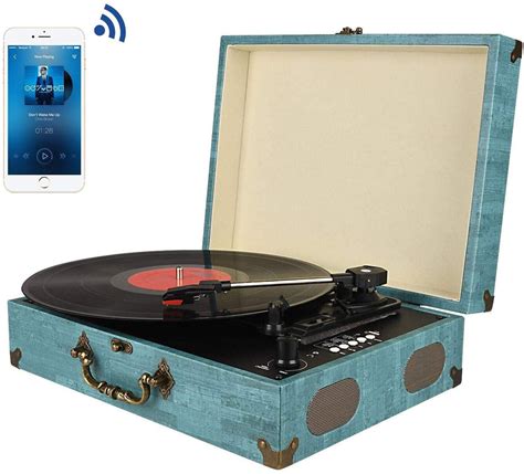Bluetooth Record Player Turntable 3 Speed Belt Drive Vinyl Record