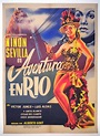 an old movie poster for the film aventura en rio, featuring a woman in a