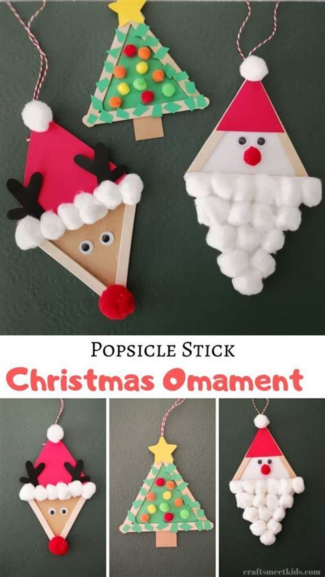 Popsicle Stick Christmas Omament Crafts For Kids Christmas Crafts For
