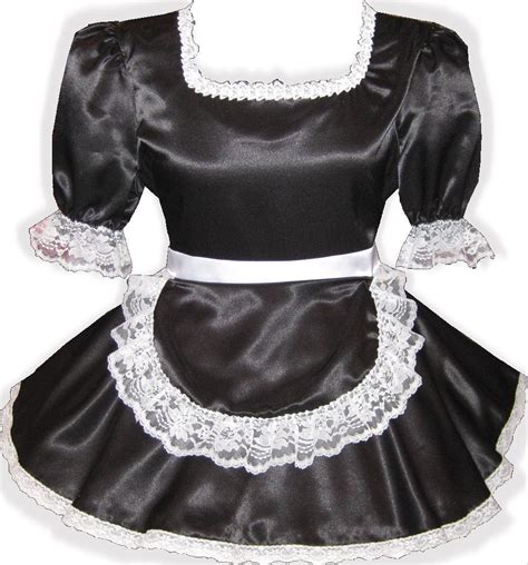 Jennifer Custom Fit Simple Lacy Satin Maid Dress Adult Sissy By Leanne Lpd