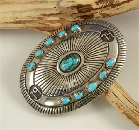Navajo Silver Turquoise Buckle Johnny Mike Begay Hoel S Sedona
