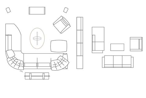 D Living Room Furniture Cad Blocks Drawing Dwg Cadbull
