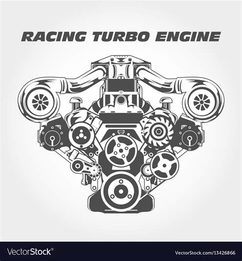 Racing Engine With Supercharger Power Turbo Moto