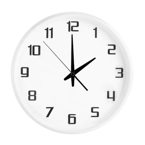 Premium Photo White Round Office Clock Showing Two Oclock Isolated