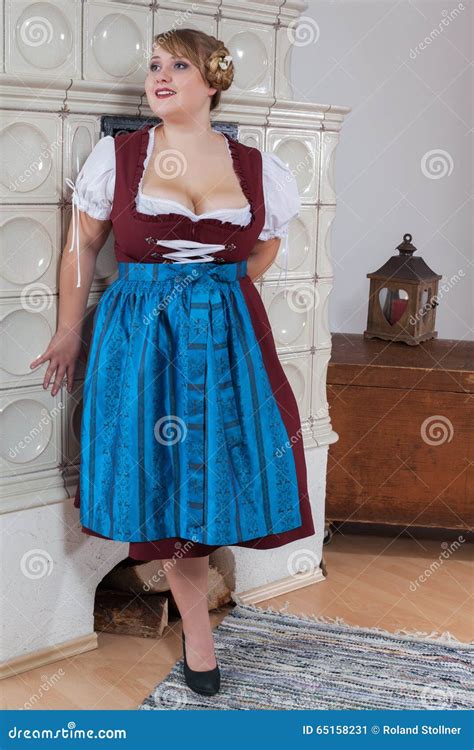 bavarian girl in dirndl thoroughbred stock image image of beauty busty 65158231