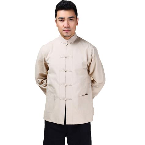 Chinese Long Sleeve Tai Chi Kung Fu Shirt With Pocket For Men New Loose