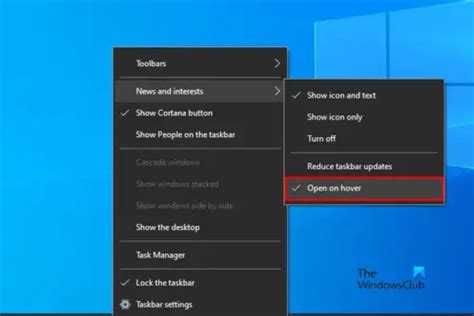 Enable Or Disable Open News And Interests On Hover In Windows