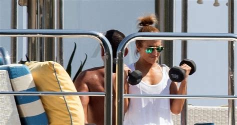 Jennifer Lopez And Alex Rodriguez Enjoy A Workout Aboard Their Super