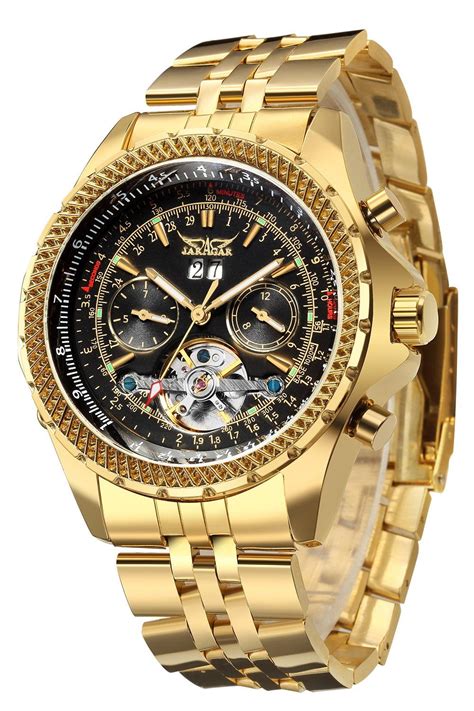 Gute Mens Automatic Watch Luxury Gold Tone Stainless Steel