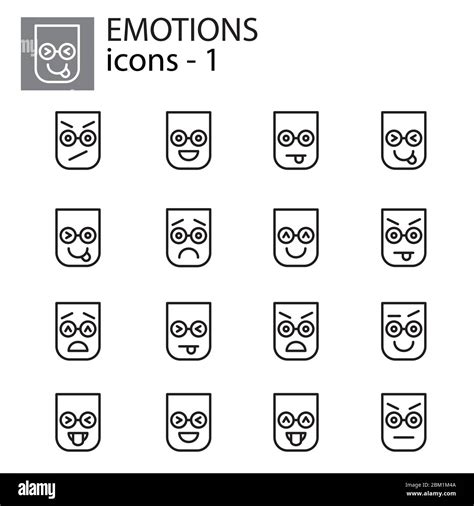 creative vector icon set emoticons set of smiley icons different emotions vector icons of
