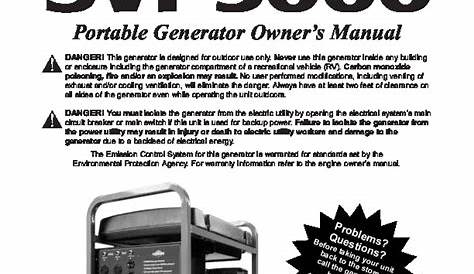 Generac SVP5000 Generator Owners Manual