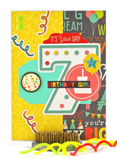 Girls Birthday Card 7th Birthday Card 7th Birthday Girl