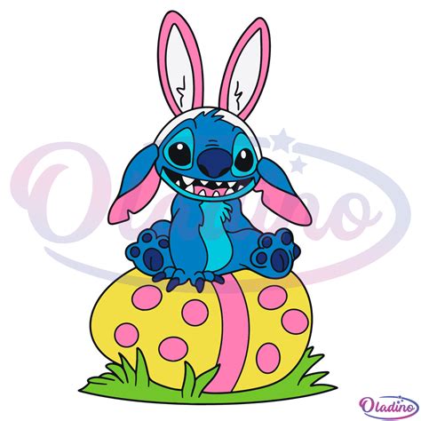 Stitch Easter Bunny Svg Digital File Stitch Svg Easter Egg