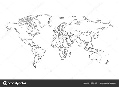 World Map Vector Contour World Map Stock Vector By ©pupsy 213069458