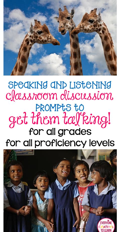 ESL Speaking and Listening discussion prompts | Discussion prompts, Classroom discussion, Listening