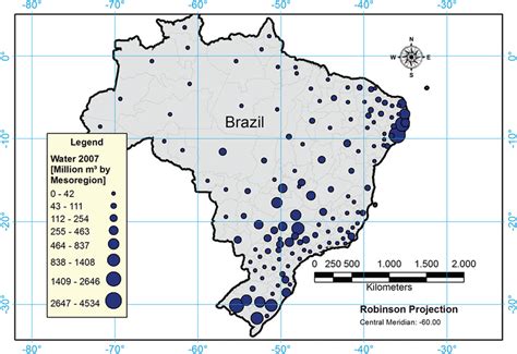 Spatial Distribution Of Irrigation Water Used For Major Crops In Brazil