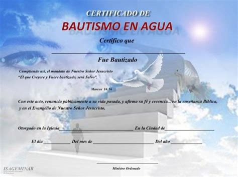 Certificados Para Bautismos Con Imágenes Bautismo Cristiano