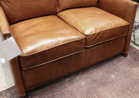 Which colours go with a brown leather sofa? 49" L Beautiful loveseat sofa distressed top grain light ...