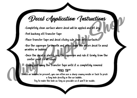 Decal Application Instructions Printable Vinyl Supply Shop