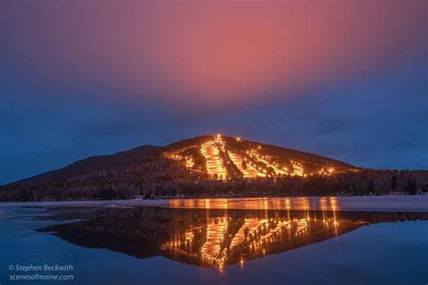 Shawnee Peak Reflected In Moose Pond Shawnee Peak Maine Vacation Spots