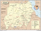 Sudan detailed political map with cities, roads and rivers | Vidiani ...