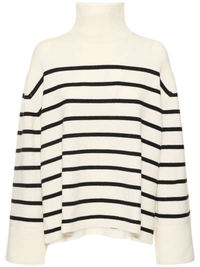 Courtney Striped Wool Cashmere Sweater Anine Bing Women Luisaviaroma