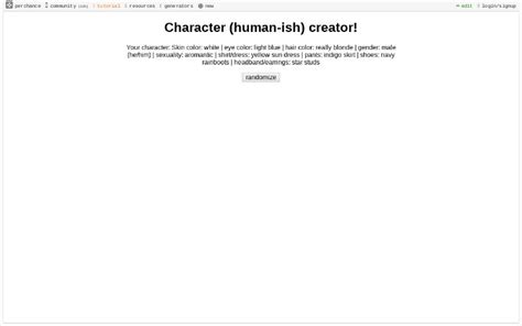 Character Human Ish Creator ― Perchance Generator