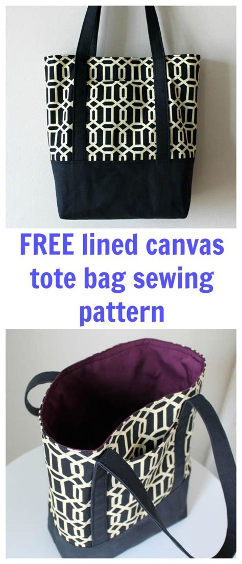 Free Lined Canvas Tote Bag Sewing Pattern Ready For Download Sewing