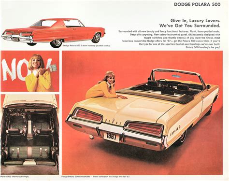 1967 Dodge Full Line Brochure Car Advertising Dodge Automobile