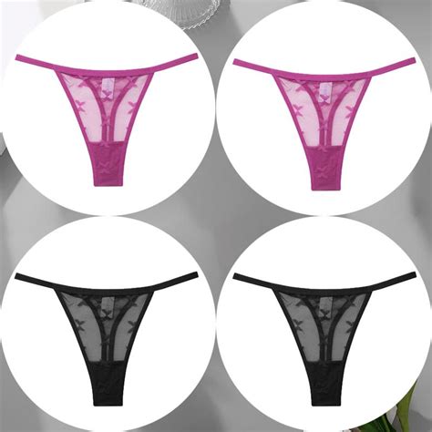 Buy 4pcsset Sexy Perspective G String Mesh Panties Women Seamless