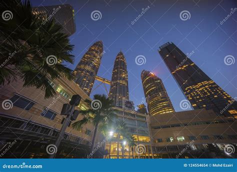 Sunrise At Kuala Lumpur City Skyline With Petronas Klcc Twin Towers